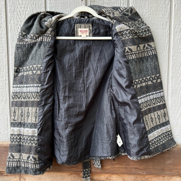 Mossimo Supply Co. aztec patterned wrap style tapered button up cozy pea coat - Picture 7 of 16
